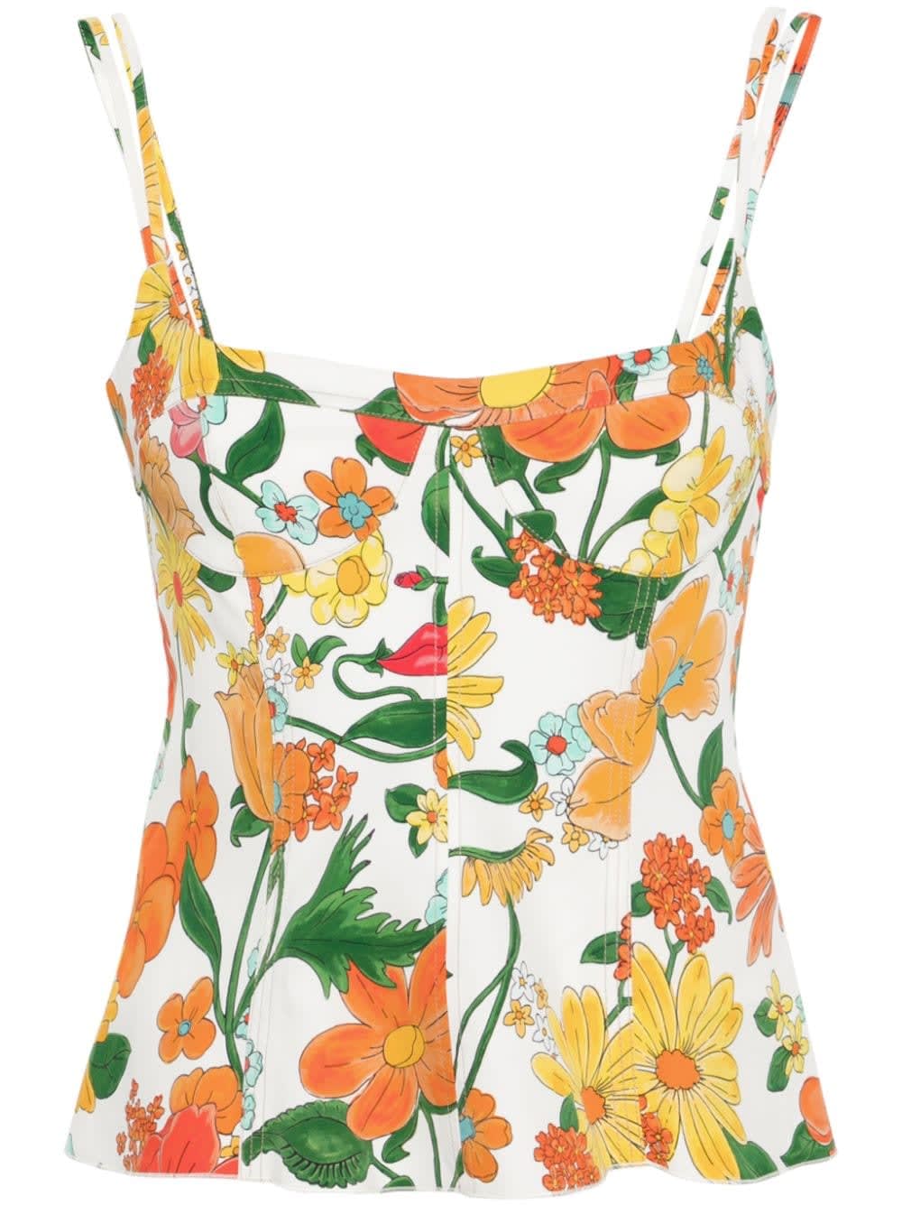 Stella McCartney 花卉印花荷叶边上衣