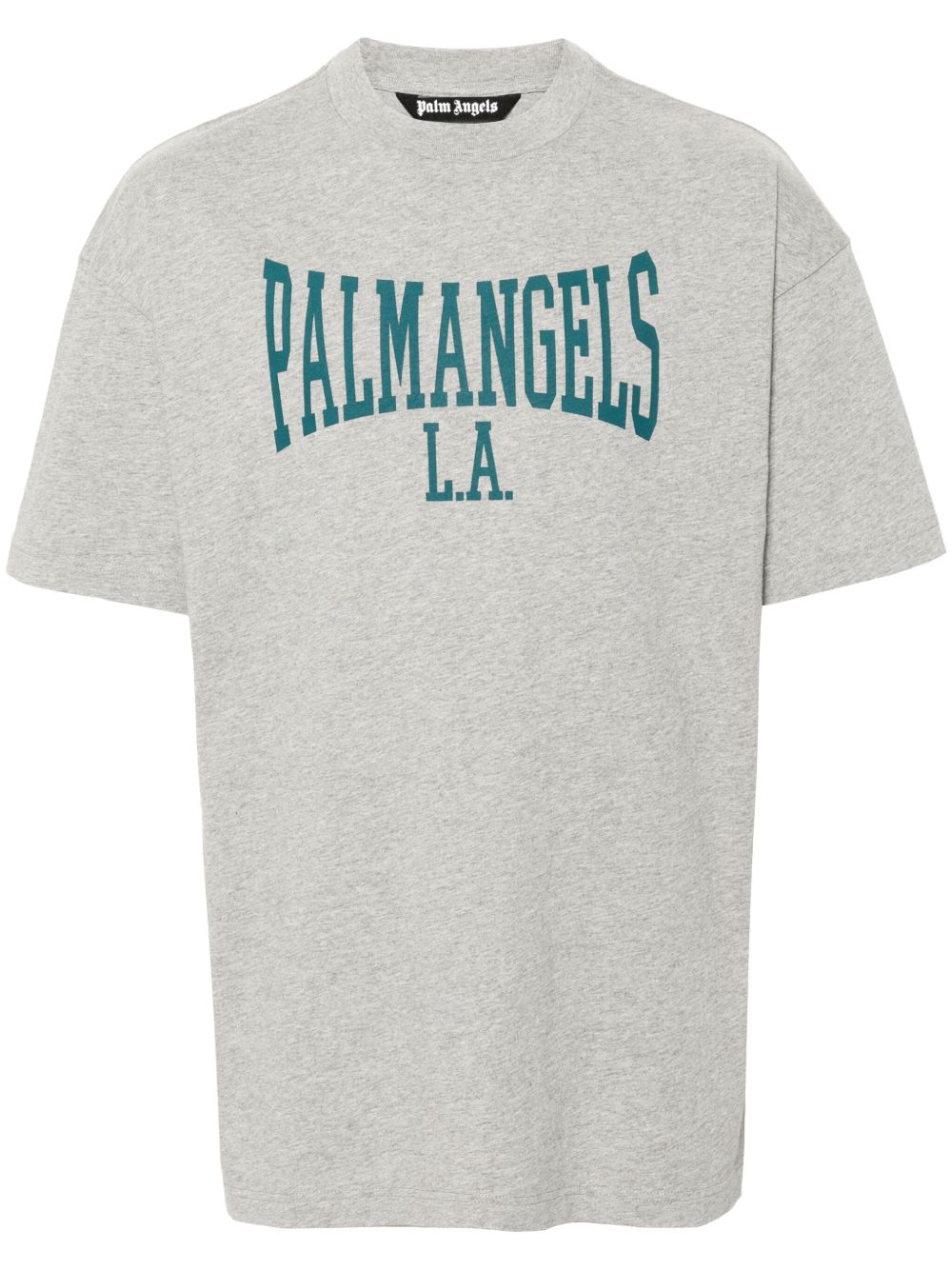 Palm Angels logo印花棉T恤 - 灰色