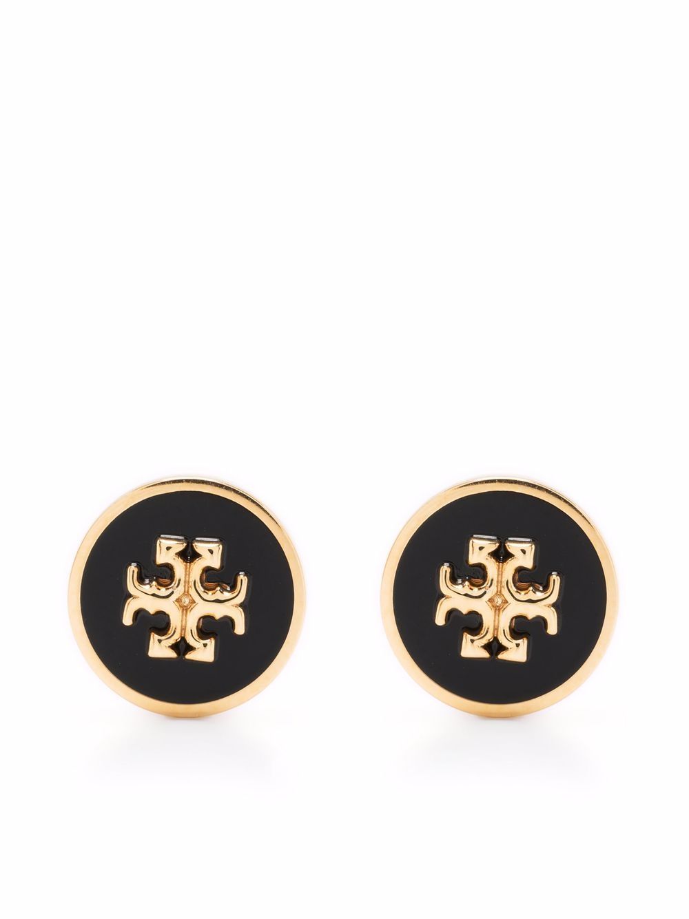 Tory Burch Kira 珐琅耳钉 - 黑色