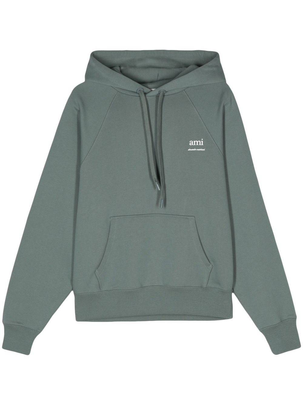 AMI Paris logo印花连帽衫 - 绿色