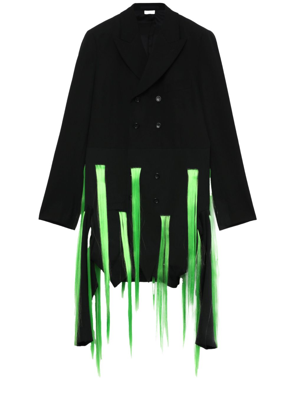 Comme des Garçons Homme Plus 双排扣流苏外套 - 黑色