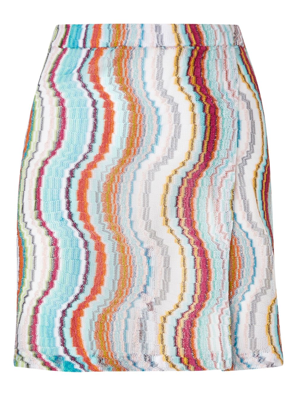 Missoni 金属丝面料波浪图案迷你半身裙 - 蓝色
