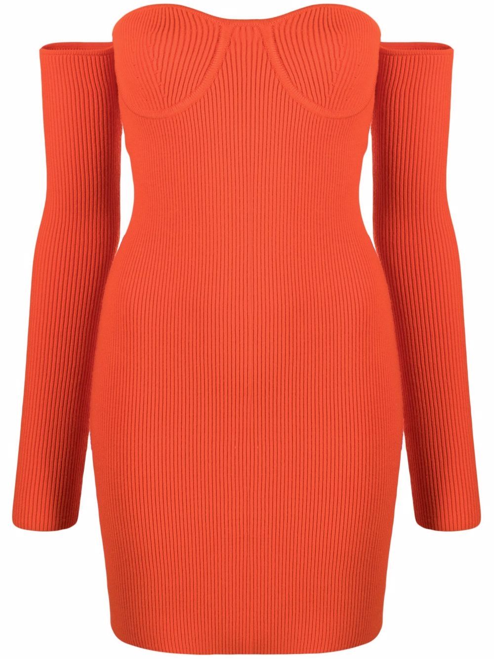 Helmut Lang Contour 心形领迷你连衣裙 - 红色