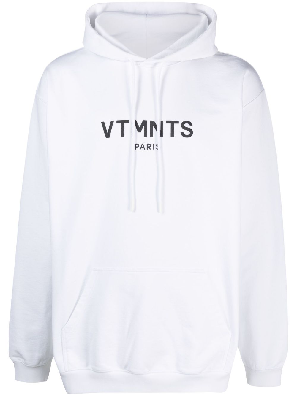 VTMNTS logo印花抽绳连帽衫 - 白色