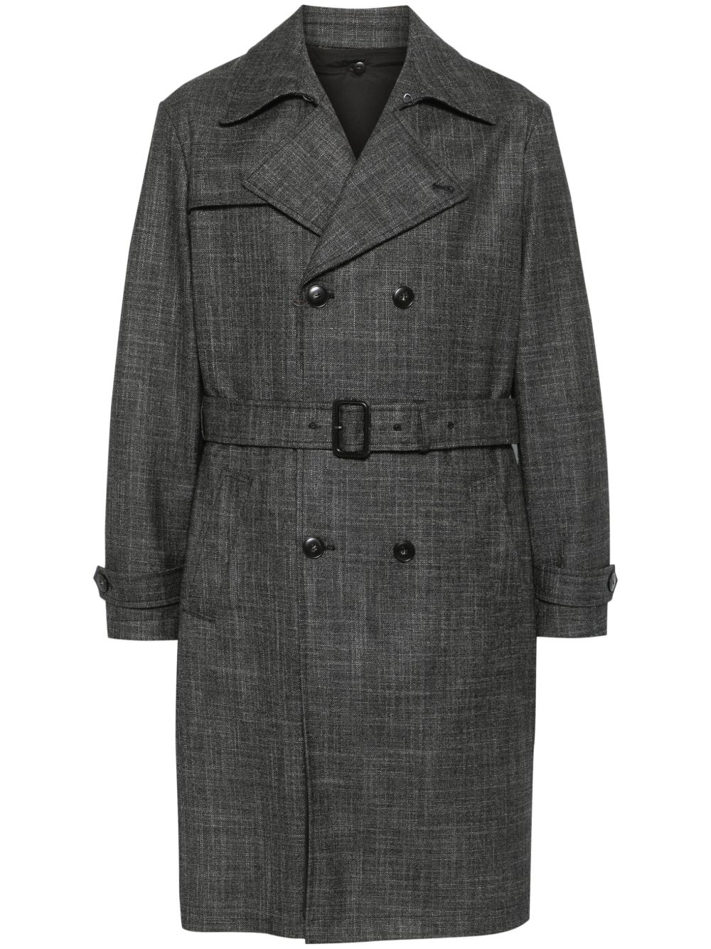 Canali 混色风衣 - 灰色