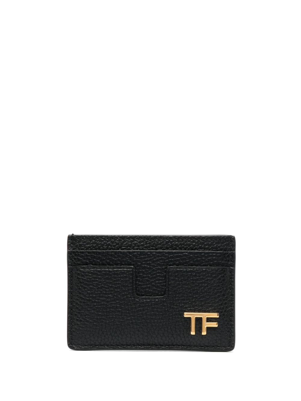 TOM FORD logo标牌皮质卡夹 - 黑色