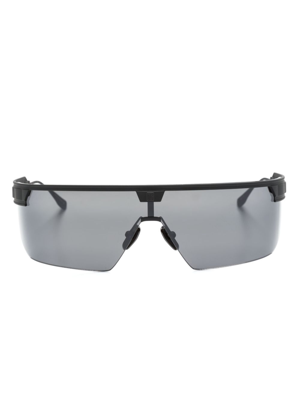 Balmain Eyewear 长方形镜框太阳眼镜 - 黑色