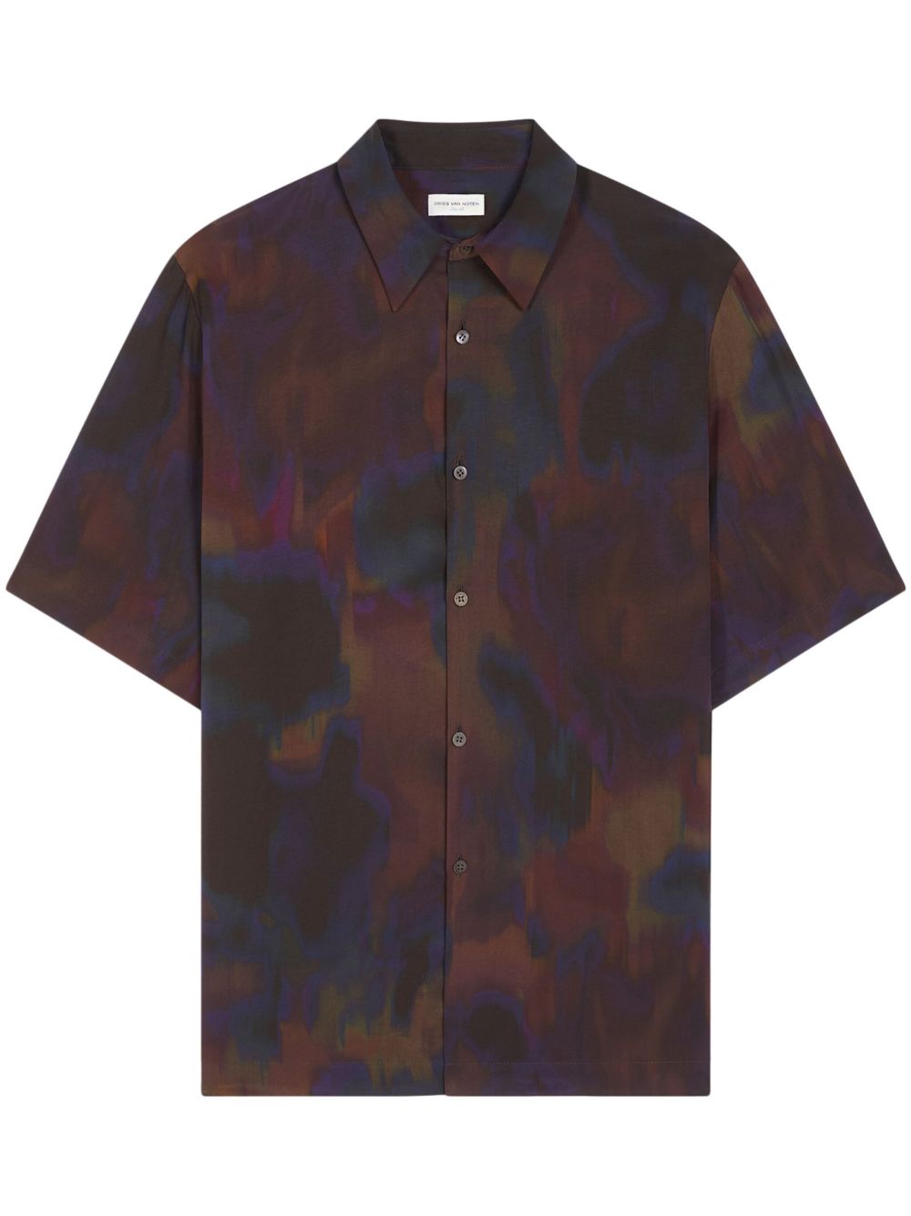 DRIES VAN NOTEN Overdyed 印花衬衫 - 红色
