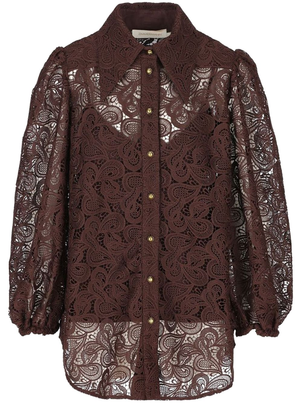 ZIMMERMANN Illustration Lace 罩衫 - 褐色