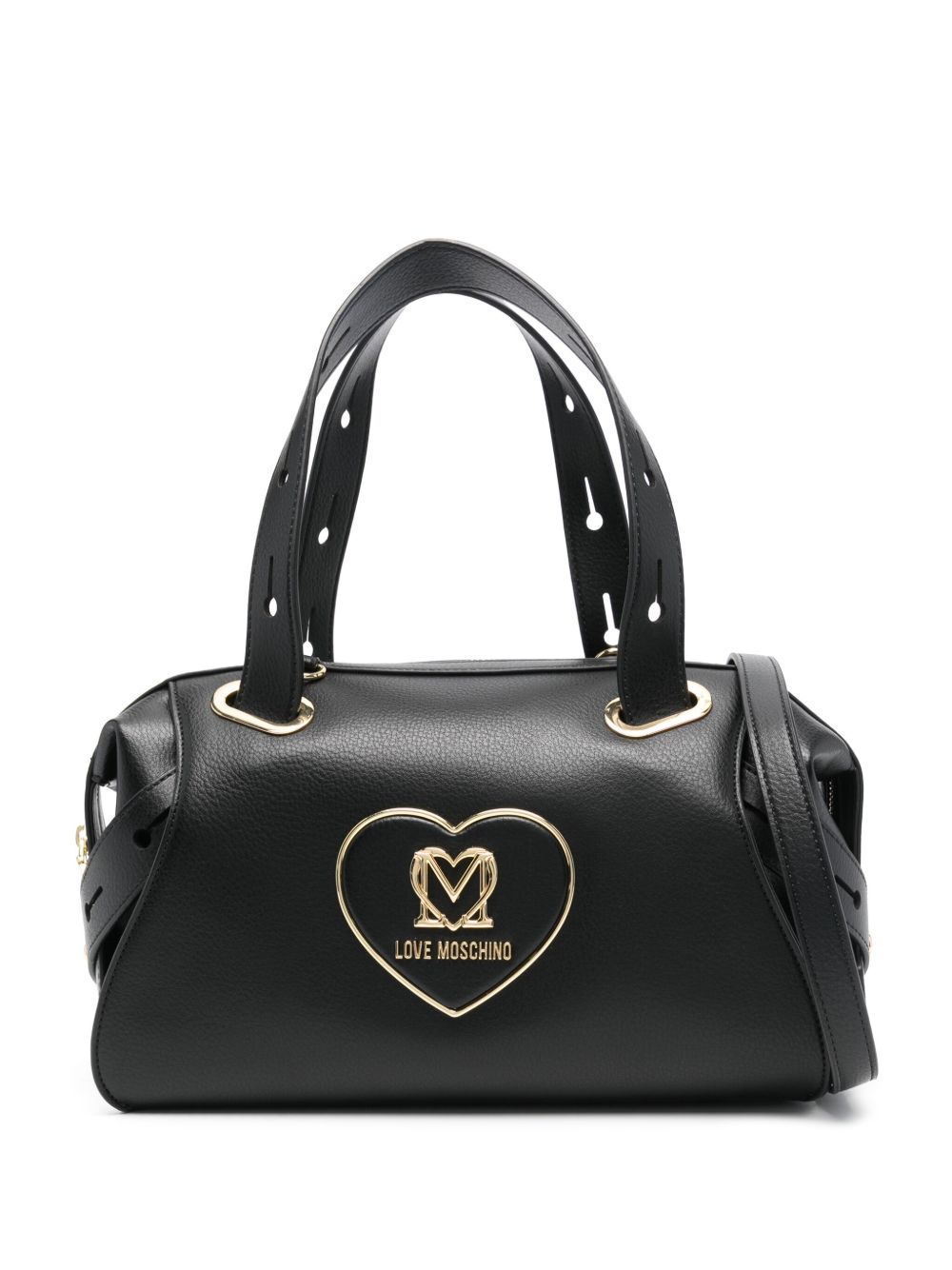Love Moschino logo标牌手提包 - 黑色