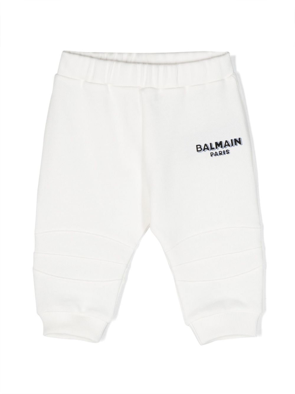 Balmain Kids logo印花棉运动裤 - 白色