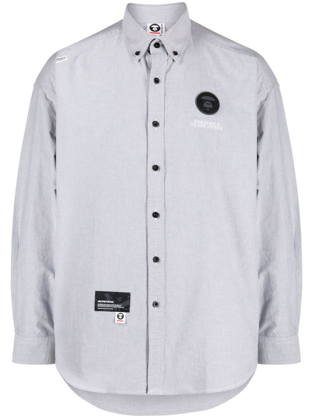 AAPE BY *A BATHING APE® 标贴棉衬衫 - 灰色