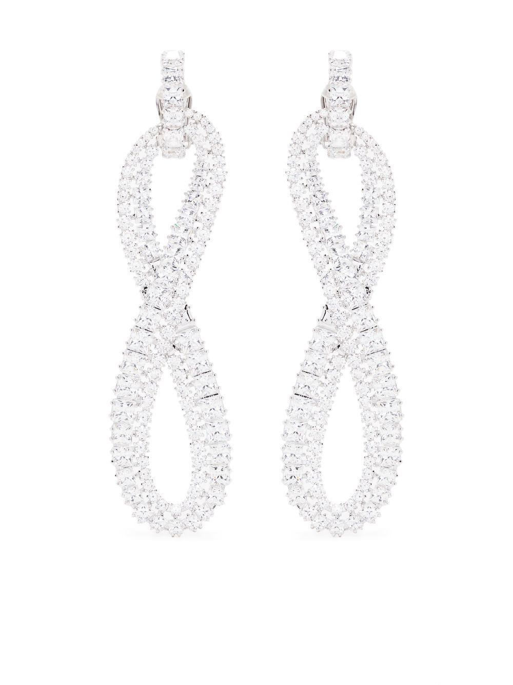 Swarovski Hyperbola 缀饰夹扣式耳环 - 银色