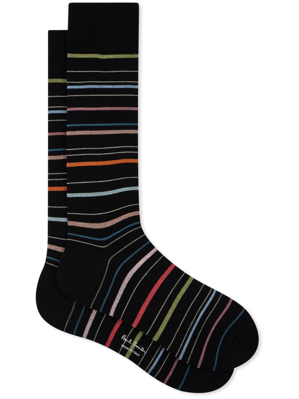 Paul Smith 条纹针织袜 - 黑色