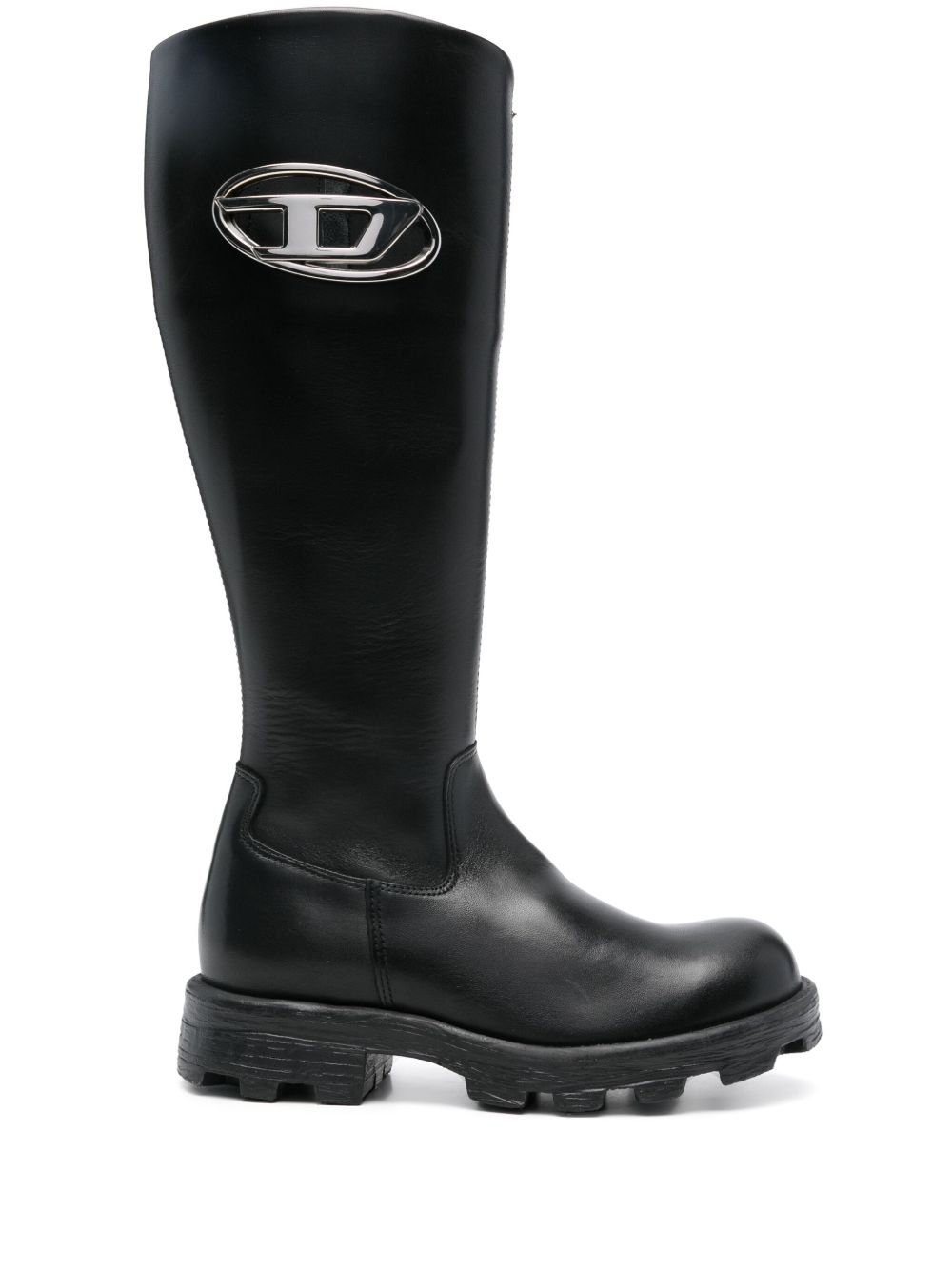 Diesel Oval D-logo靴子 - 黑色