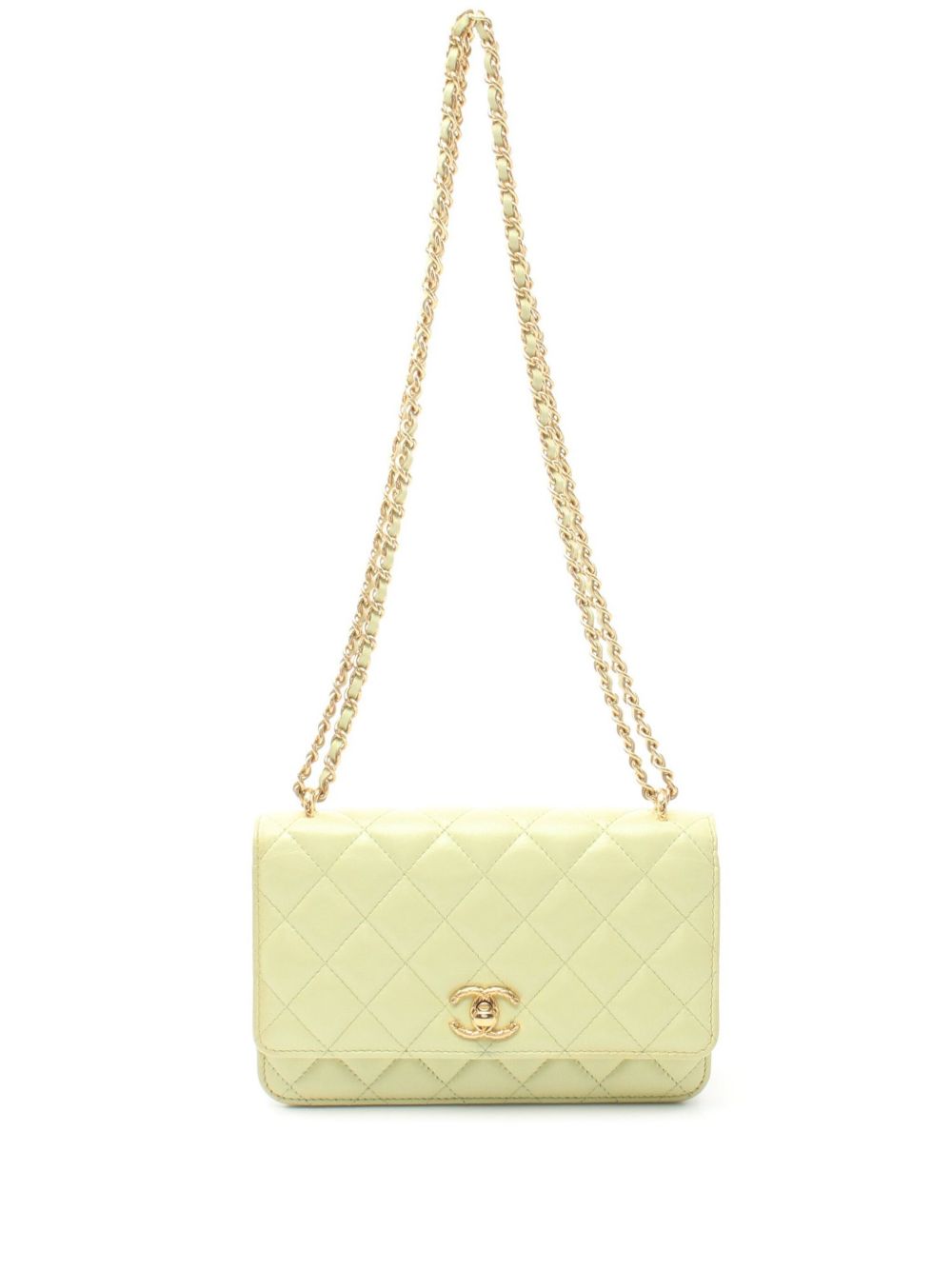 CHANEL Pre-Owned CC 锁扣搭链钱包（2021年典藏款） - 黄色