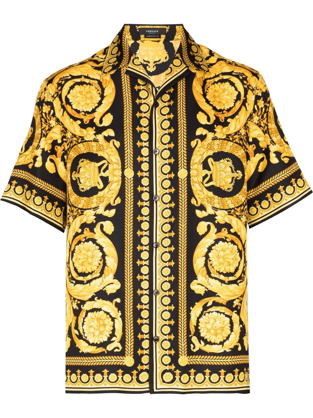 Versace 范思哲 巴洛克印花真丝衬衫 - 黄色