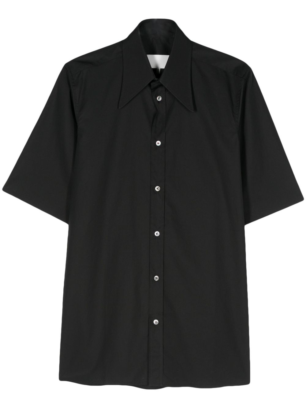 Maison Margiela 四缝线logo棉衬衫 - 黑色