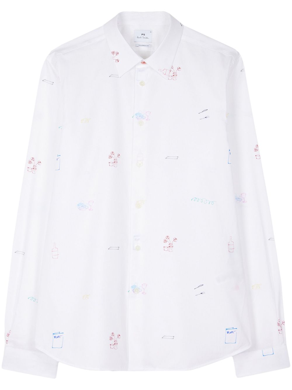 PS Paul Smith 图案印花棉衬衫 - 白色