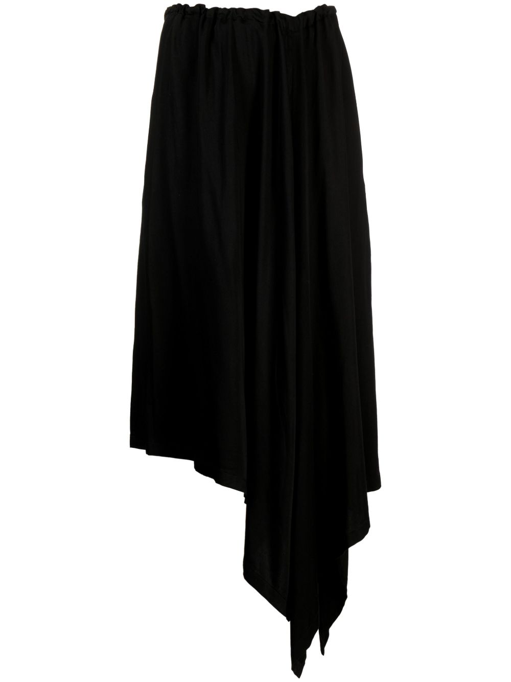 Yohji Yamamoto 缎面抽绳垮裤 - 黑色