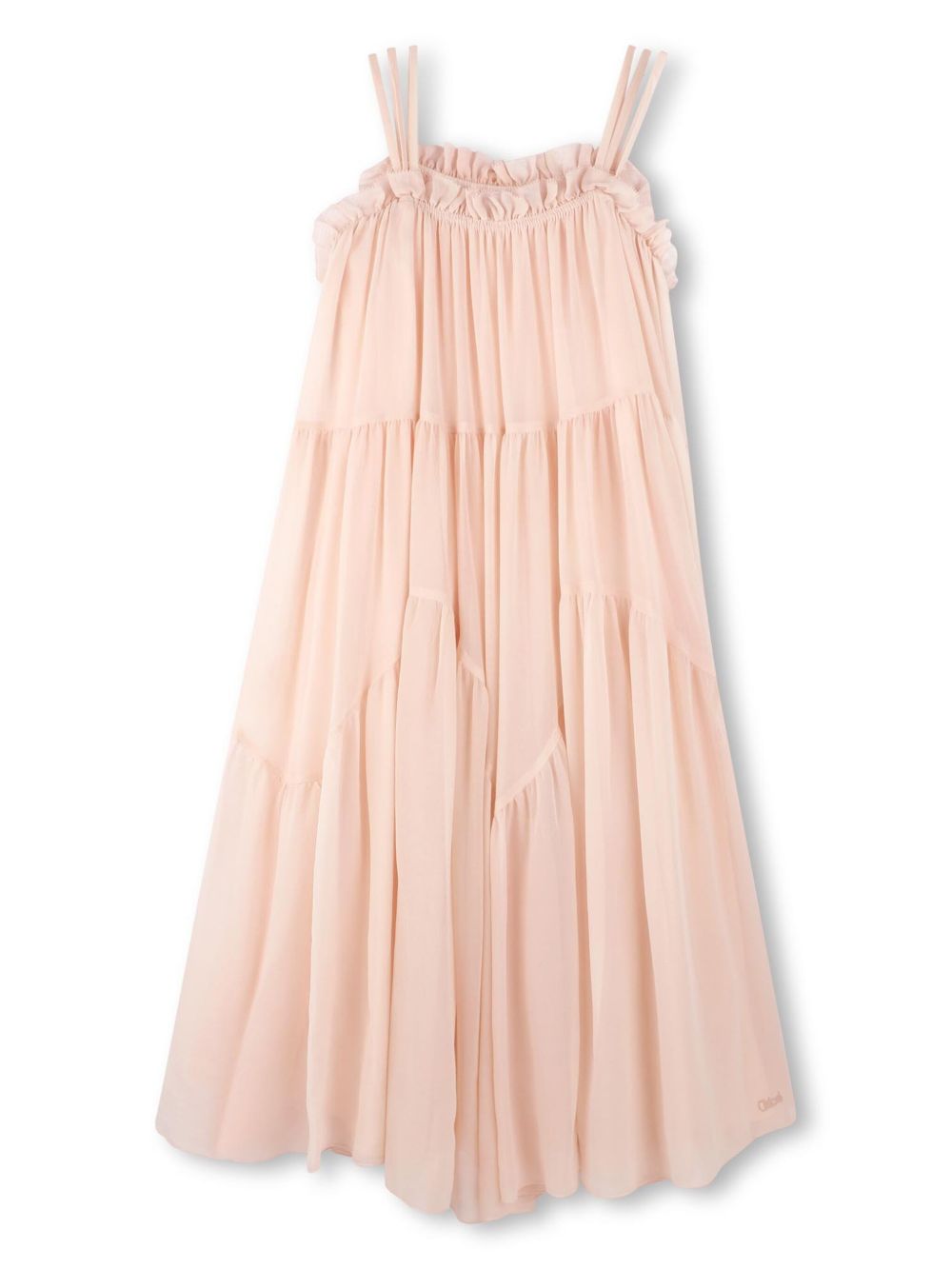 Chloé Kids 蕾丝拼接连衣裙 - 粉色