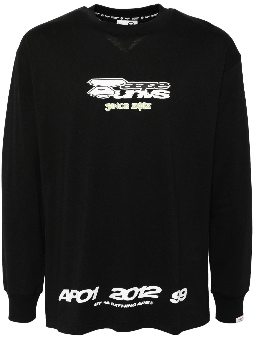 AAPE BY *A BATHING APE® logo印花T恤 - 黑色