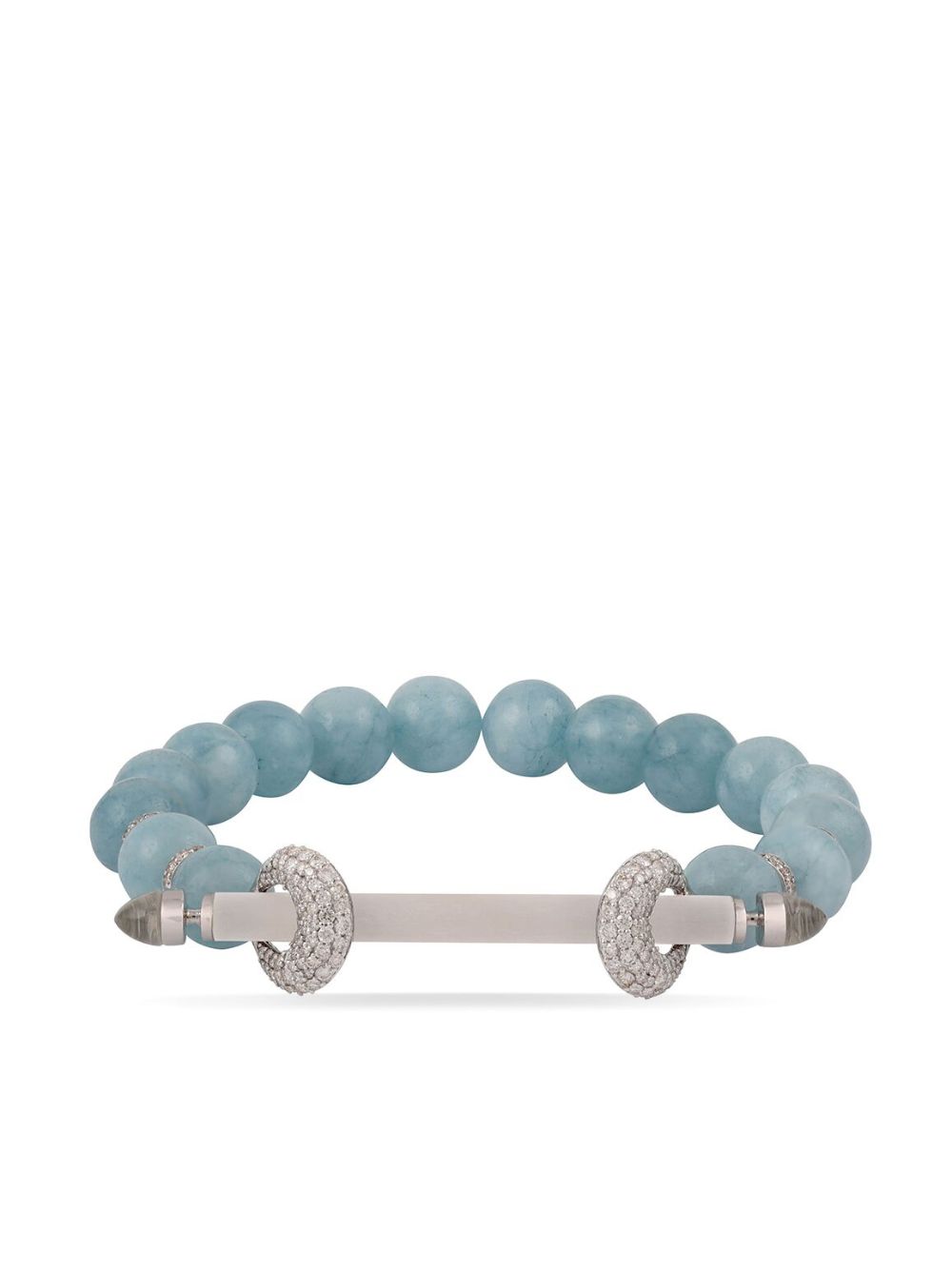 Ananya 18K白金 Chakra 多宝石珠饰手链 - 银色