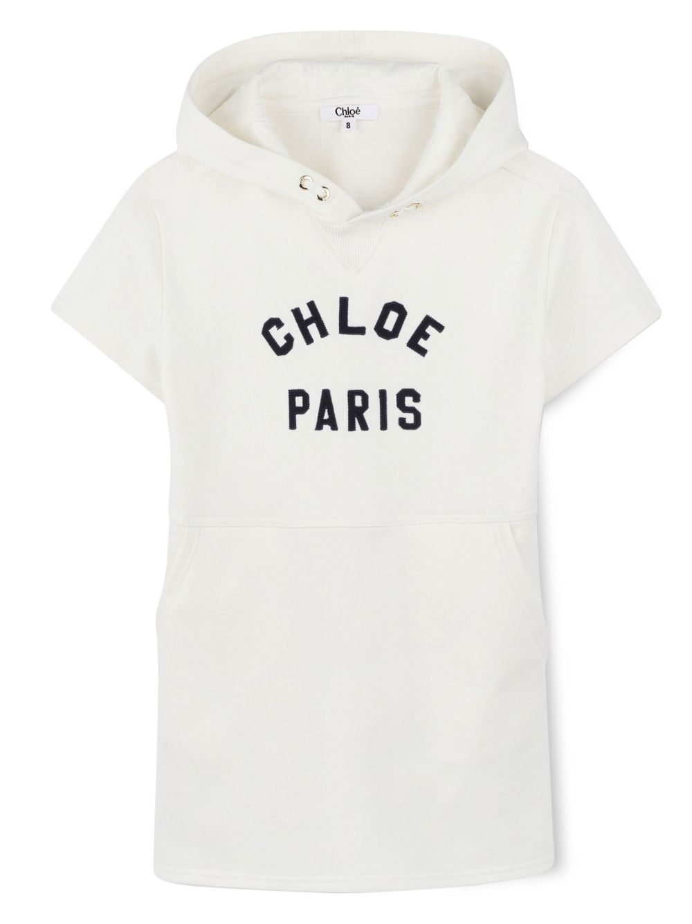 Chloé Kids logo刺绣连衣裙 - 白色