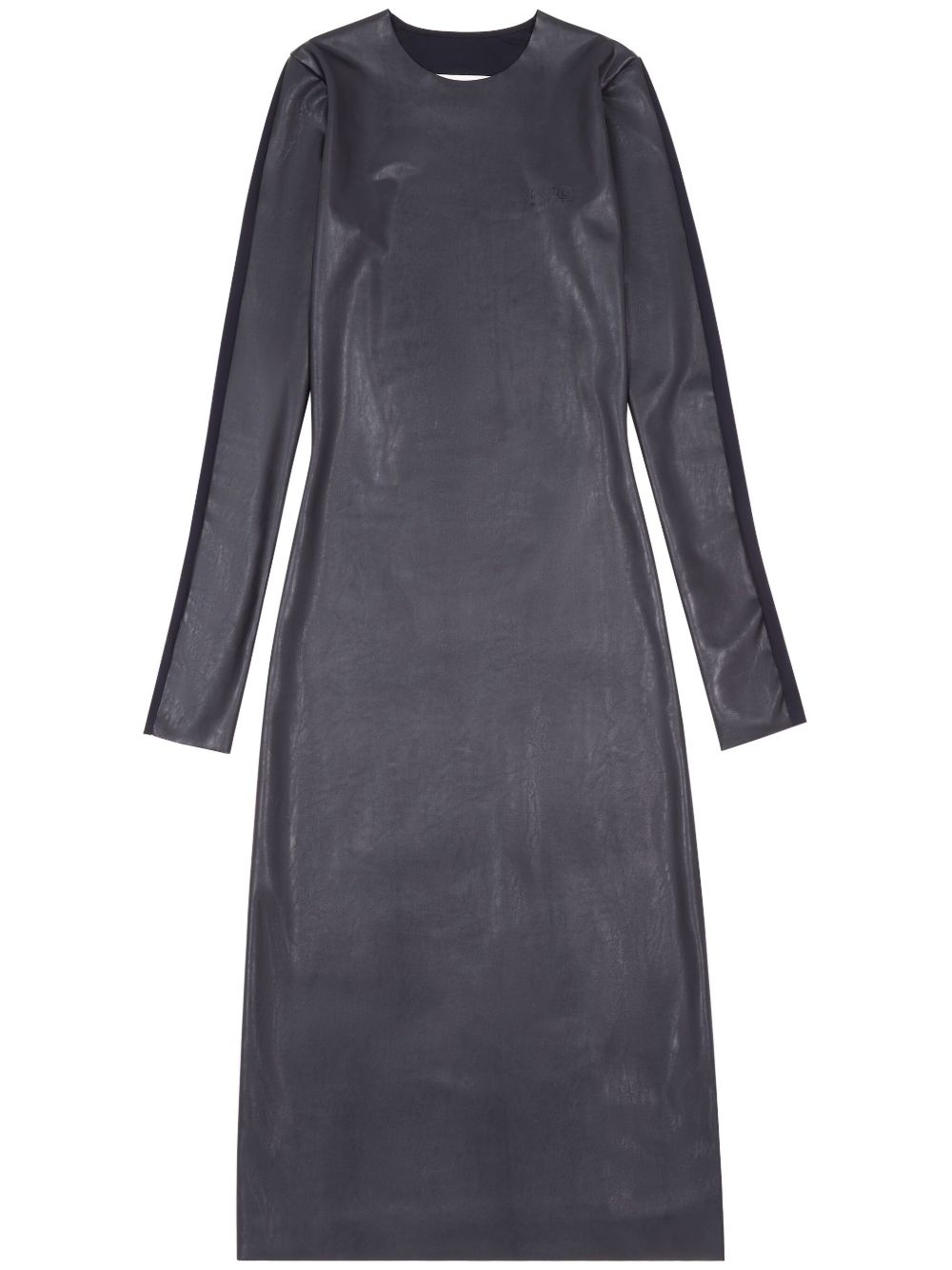 MM6 Maison Margiela 人造皮革中长连衣裙 - 黑色