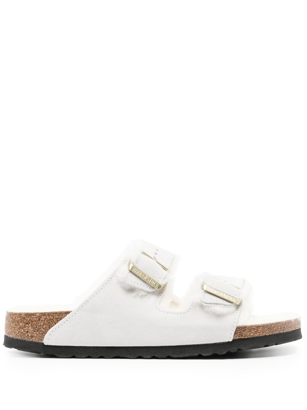 Birkenstock Arizona shearling-lined leather sandals - 白色