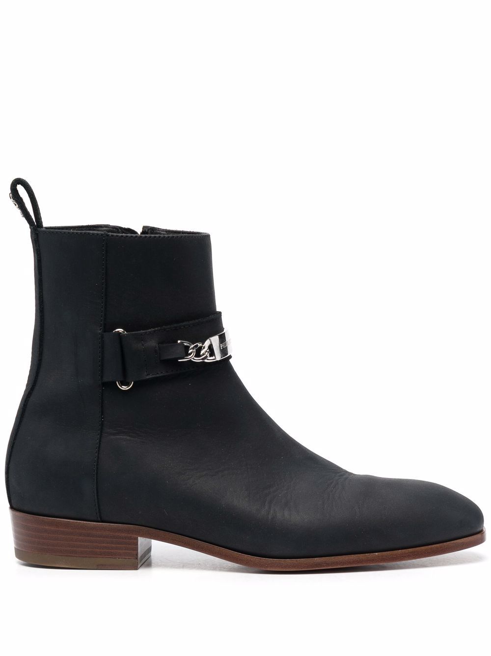 Philipp Plein Nabuk 皮质及踝靴 - 黑色
