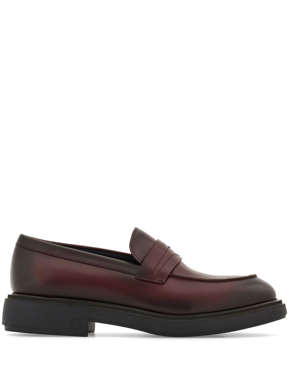 Ferragamo 便士槽皮质乐福鞋 - 红色