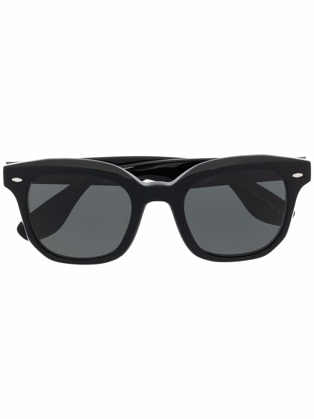 Oliver Peoples Wayfarer 镜框太阳眼镜 - 黑色