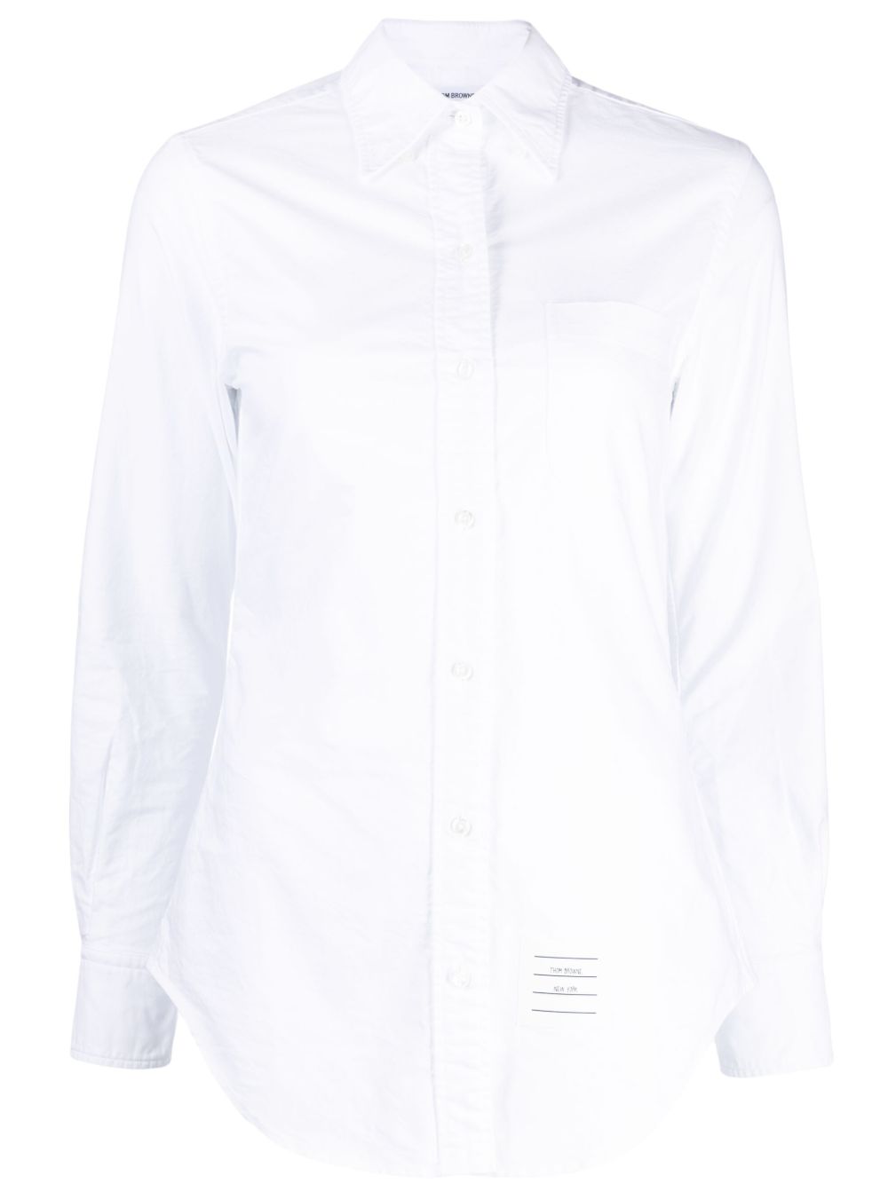 Thom Browne logo贴花棉衬衫 - 白色