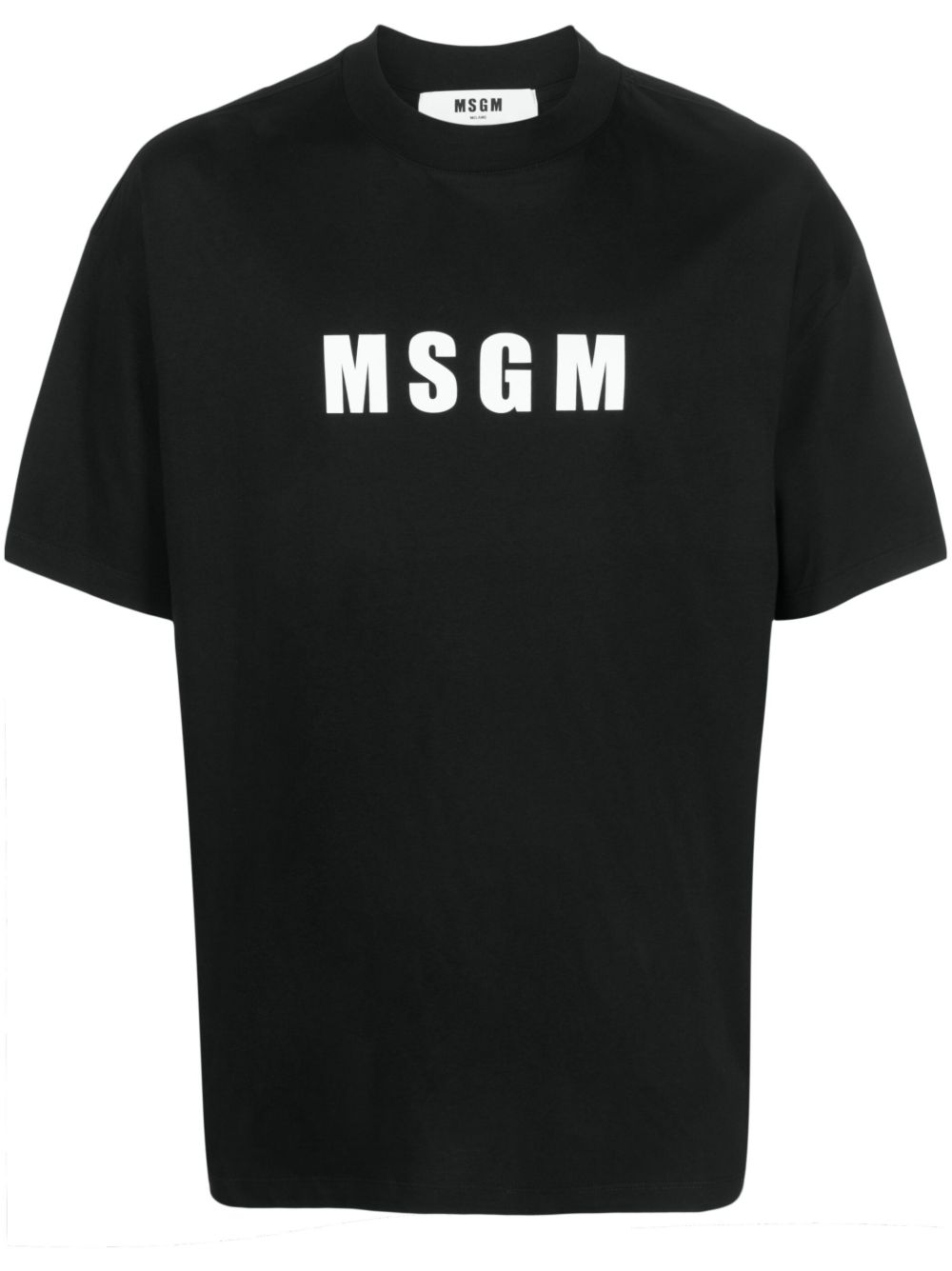 MSGM logo印花棉T恤 - 黑色