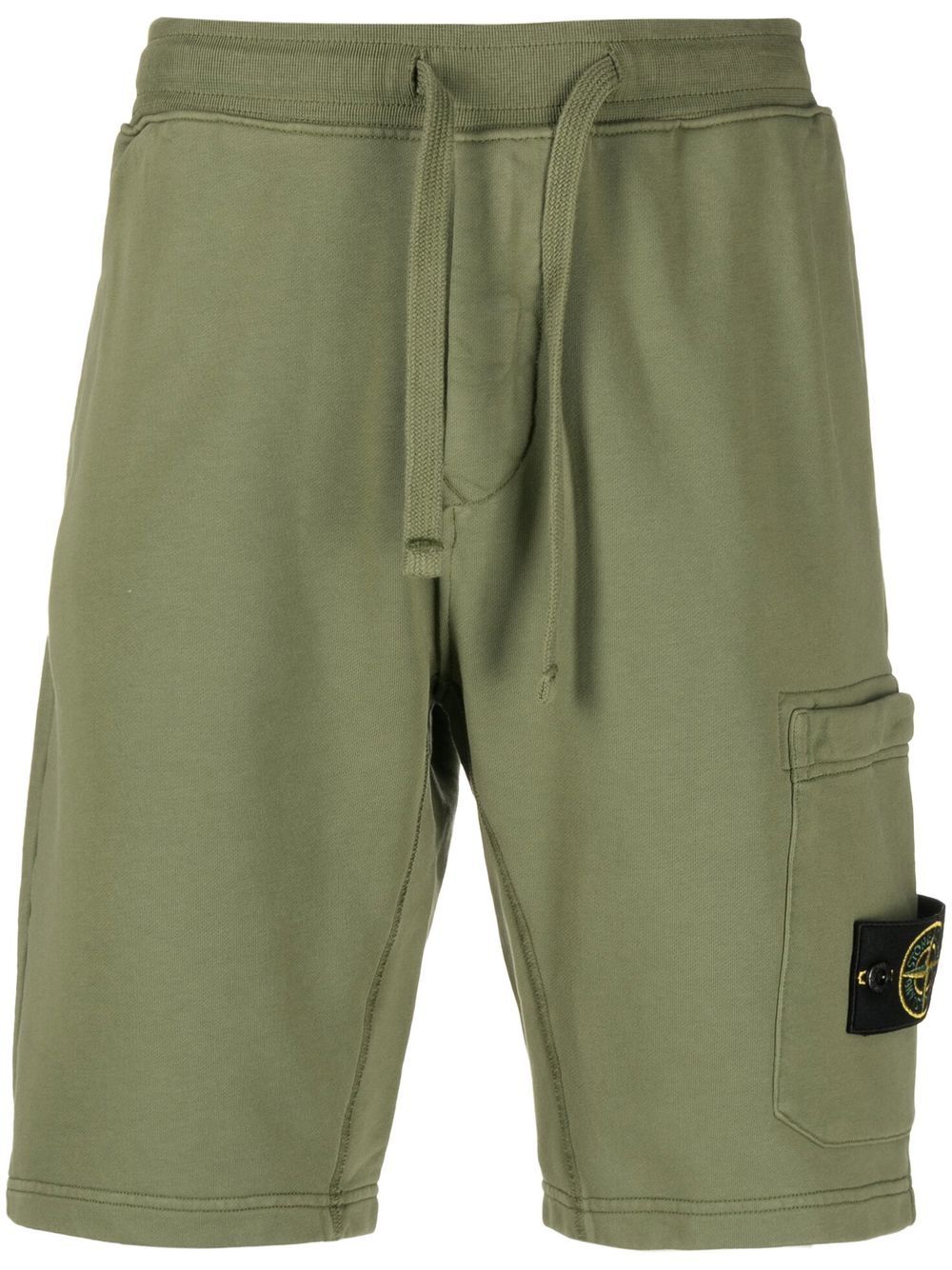 Stone Island 标贴运动短裤 - 绿色