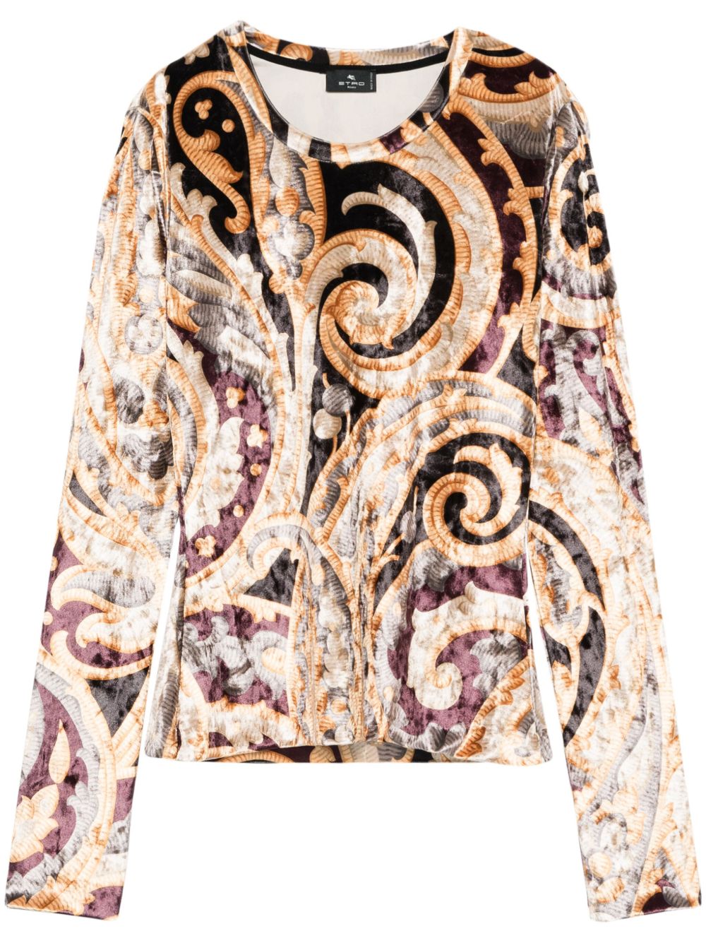 ETRO 图案印花上衣 - 金色