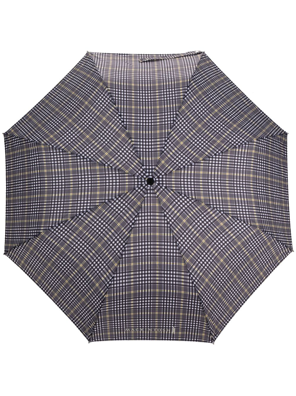 Mackintosh AYR 格纹图案自动伸缩雨伞 - 黑色