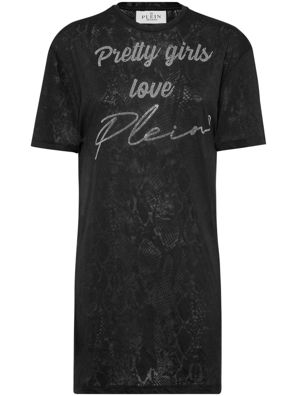 Philipp Plein 短袖T恤式连衣裙 - 黑色