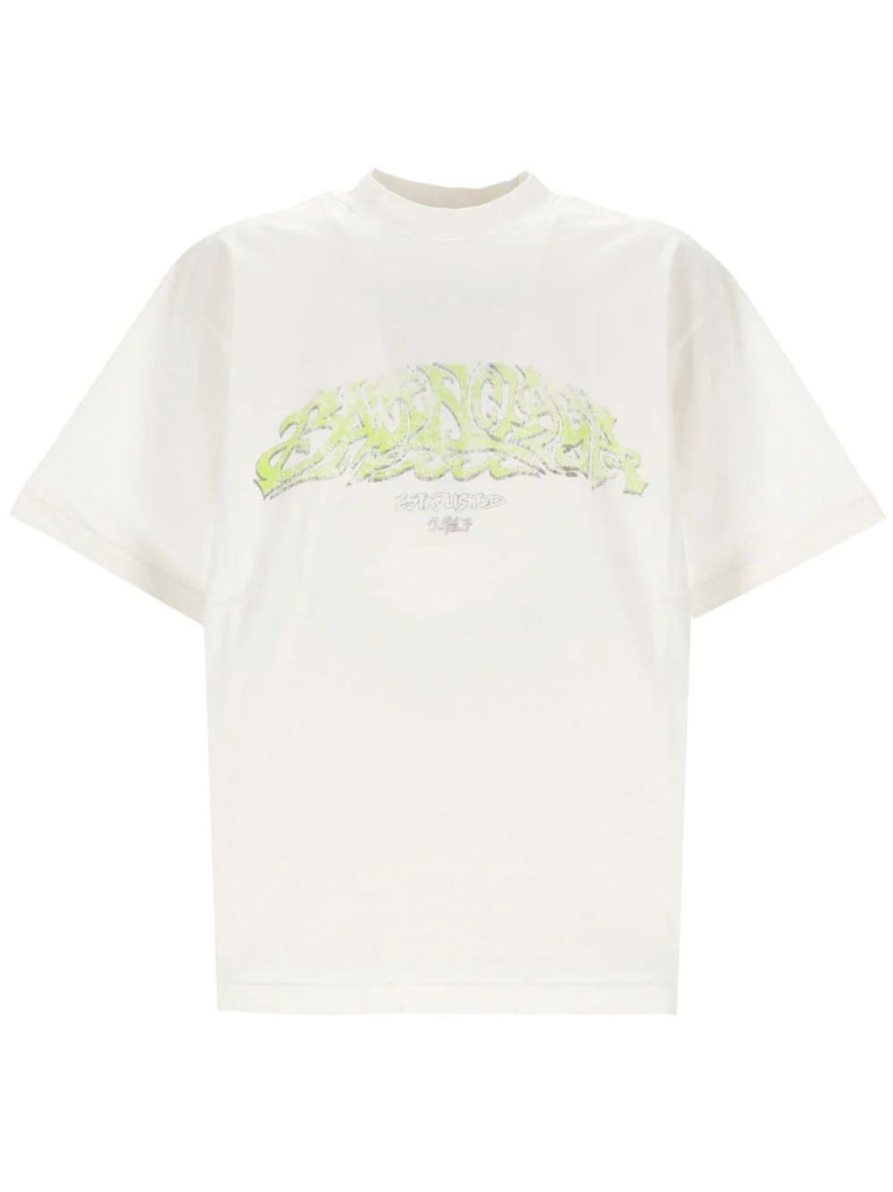 Balenciaga logo印花棉T恤 - 白色