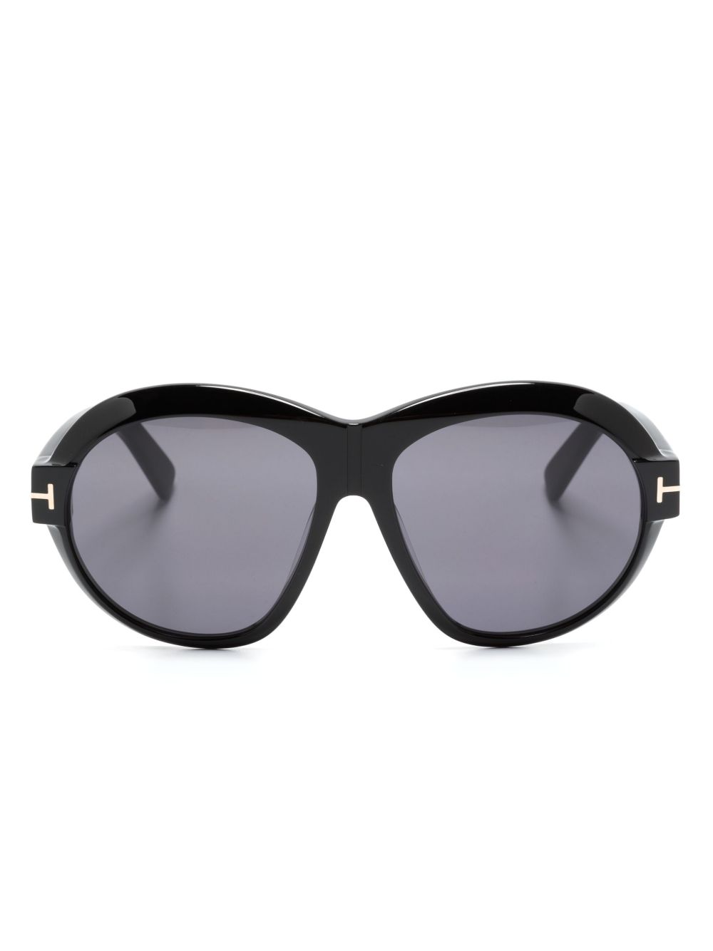 TOM FORD Eyewear Inger 超大镜框太阳眼镜 - 黑色
