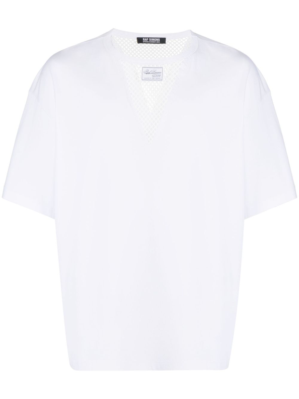 Raf Simons 鱼网拼接短袖T恤 - 白色