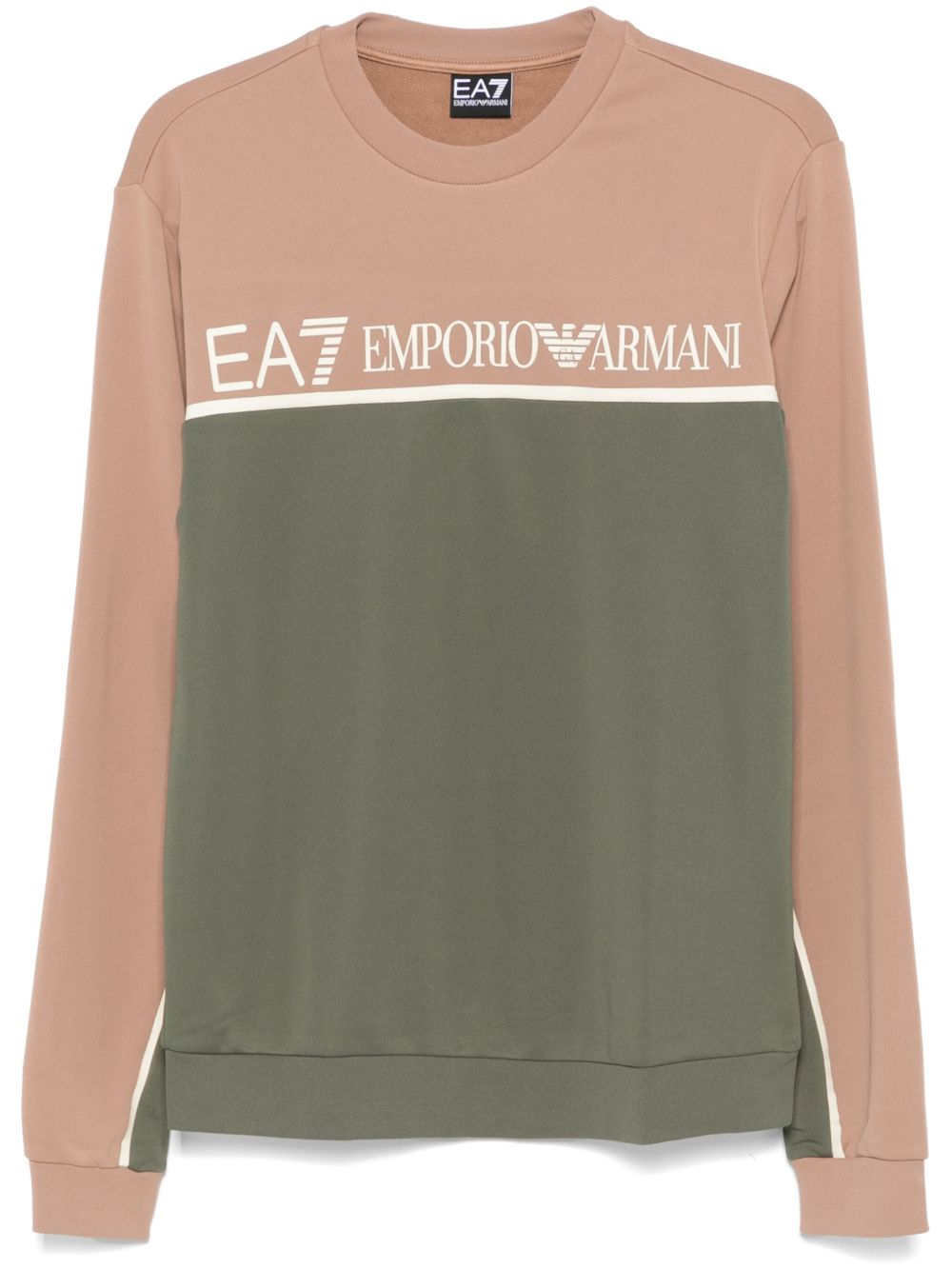 Ea7 Emporio Armani logo印花卫衣 - 褐色