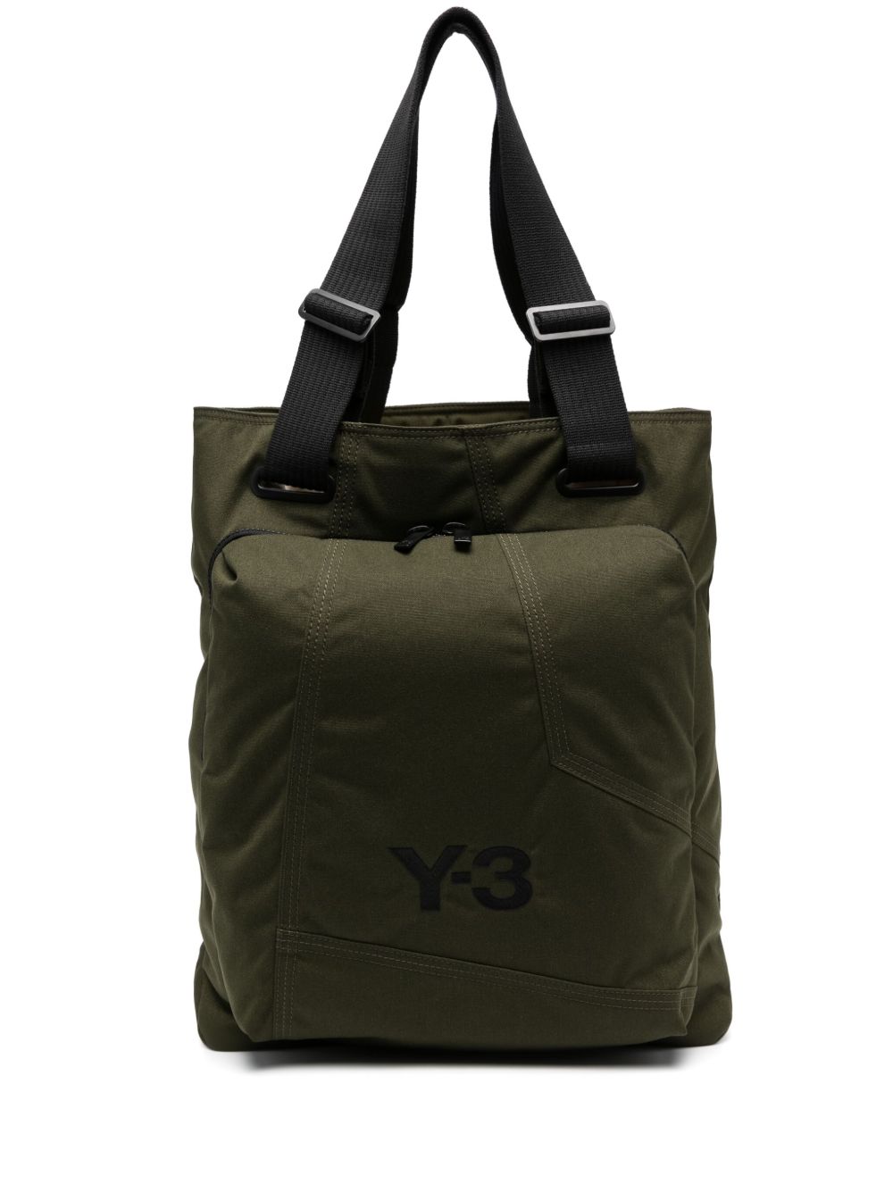 Y-3 拉链口袋托特包 - 绿色
