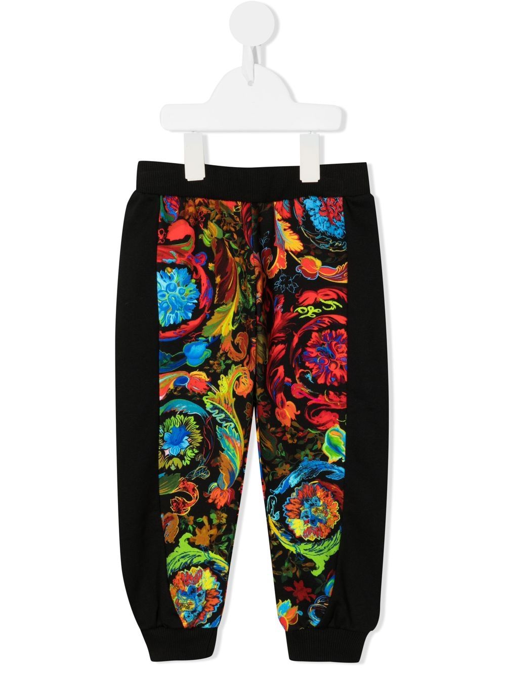 Versace Kids 范思哲 巴洛克图案运动裤 - 黑色