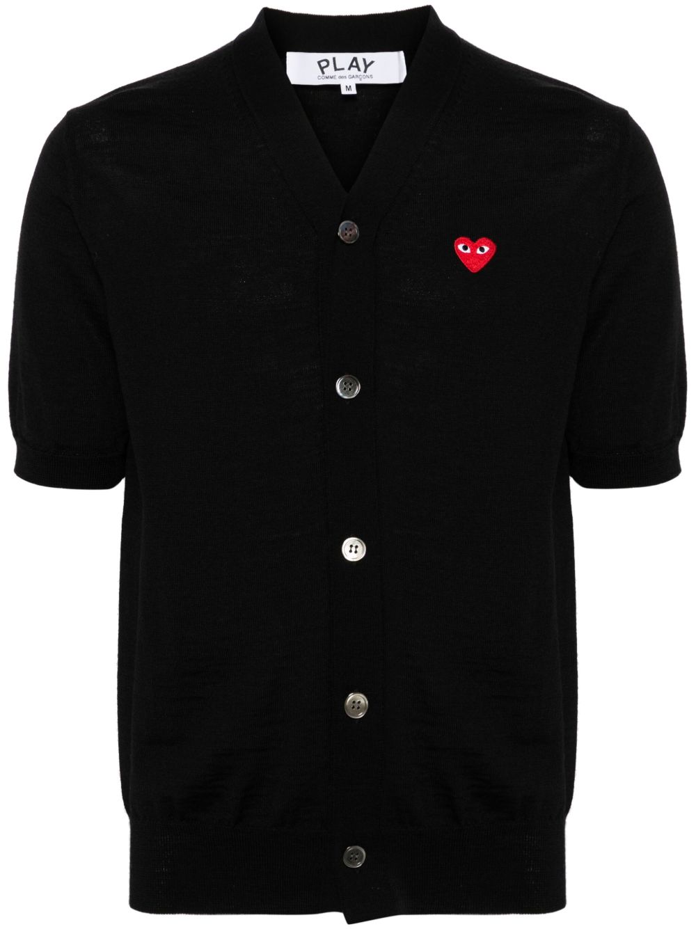 Comme Des Garçons Play V领羊毛开衫 - 黑色