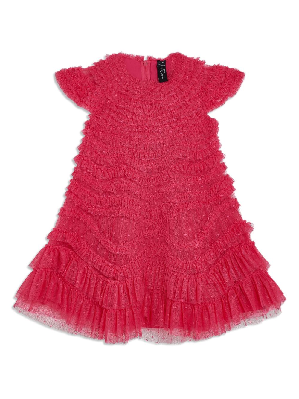 NEEDLE & THREAD KIDS Wild Rose 荷叶边连衣裙 - 粉色