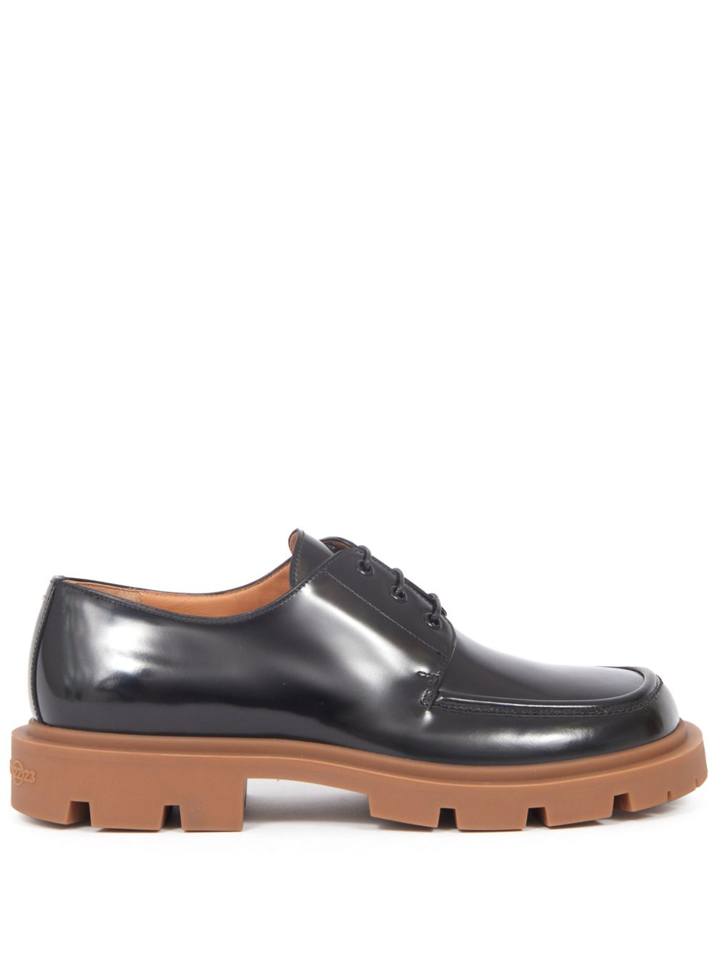 Maison Margiela Ivy 皮质布洛克鞋 - 黑色