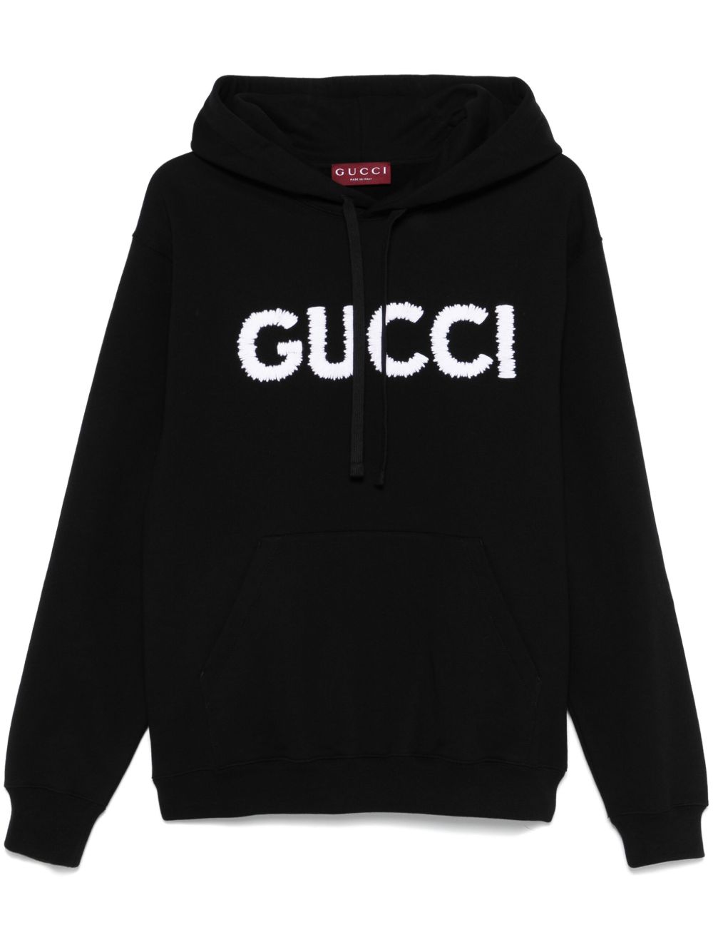 Gucci embroidered-logo hoodie - 黑色