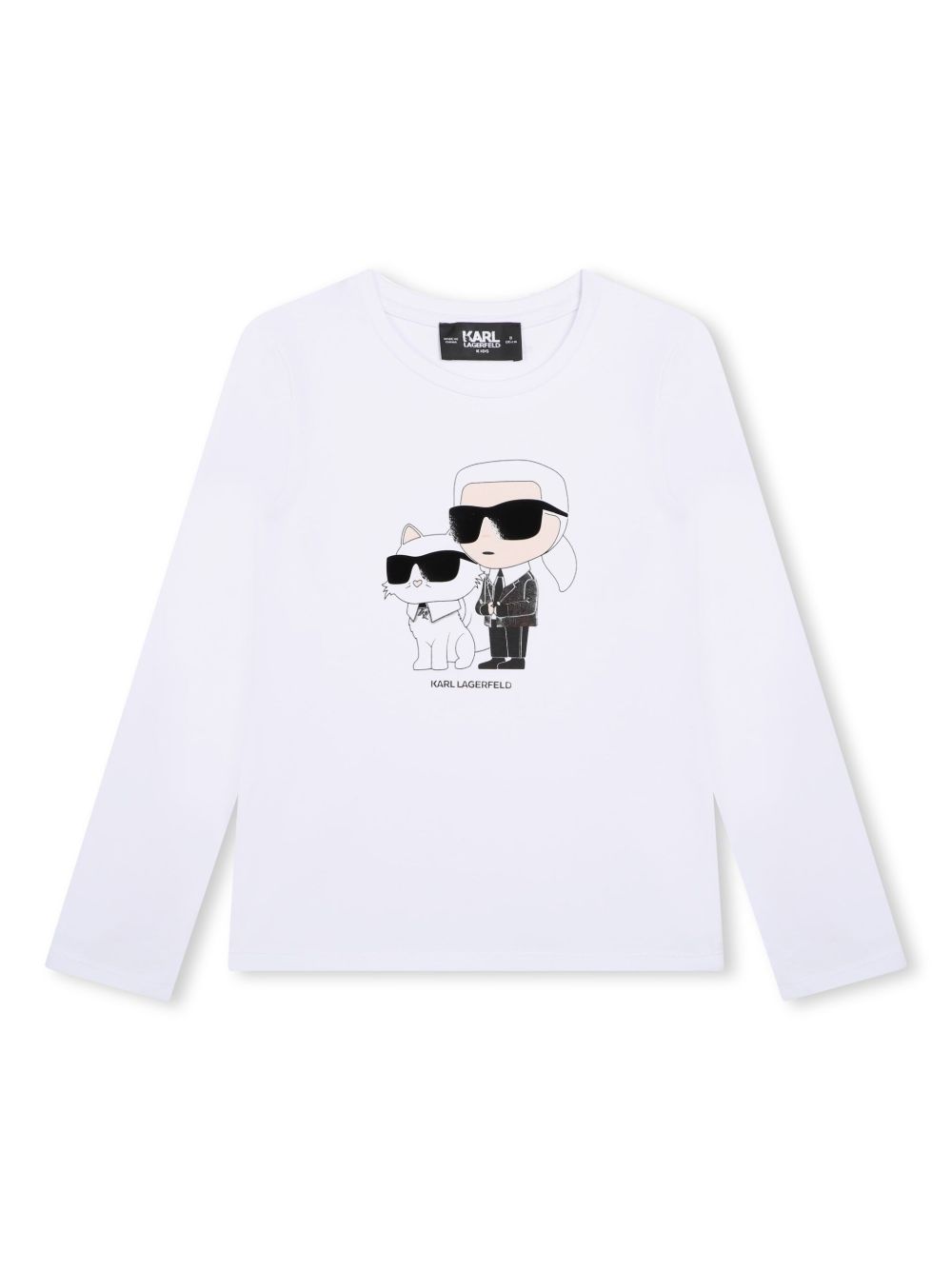 Karl Lagerfeld Kids Ikon Karl 长袖T恤 - 白色